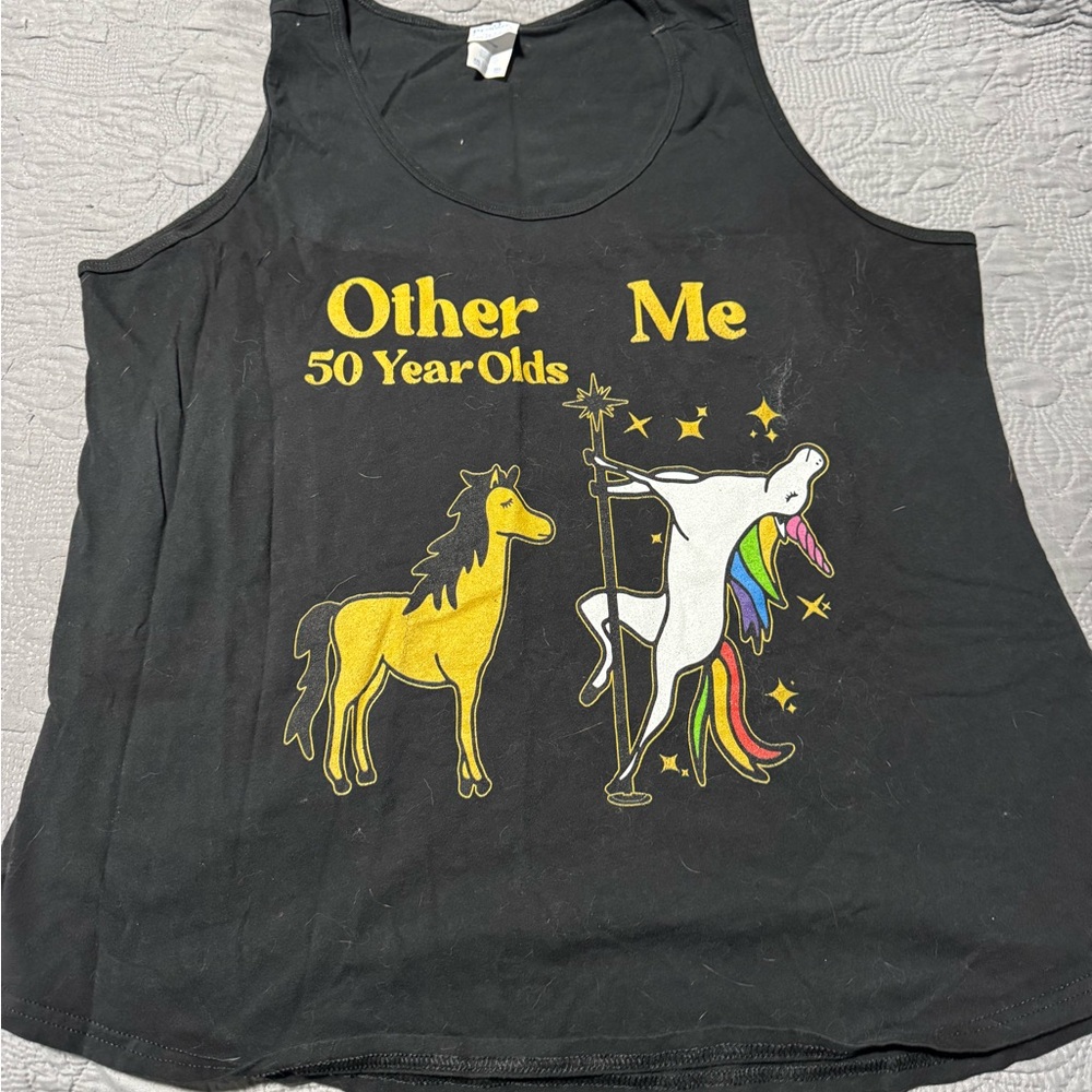 50th Birthday Woman’s Black Unicorn Tank Top